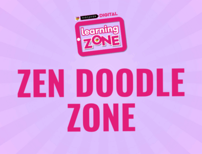 a discover digital learning zone logo with the text zen doodle zone