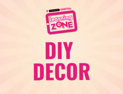 a discover digital learning zone logo with the text diy decor