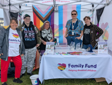 Family Fund staff at our stall at York Pride 2025