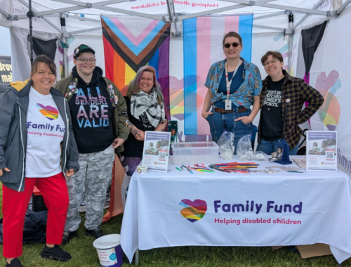Family Fund staff at our stall at York Pride 2025